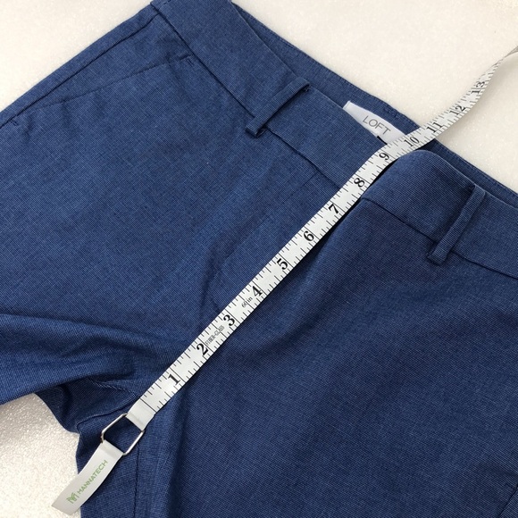 LOFT Pants The Riviera Slim Blue Ponte Knit Size 6P Business Casual Crop - Picture 7 of 16